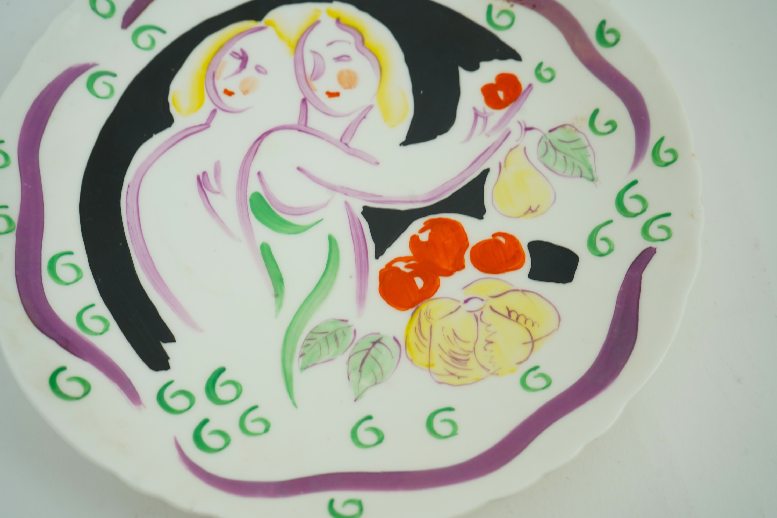 Dame Laura Knight DBE, RA, RWS (1877-1970) for Foley China: An 'Adam & Eve' plate
